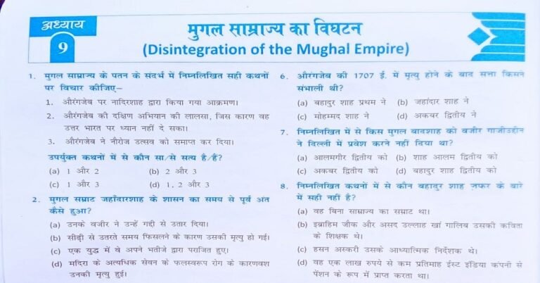 NCERT 6th to 12th Medieval History ( मध्यकालीन भारत का इतिहास ) Mcq in Hindi ( 12 )