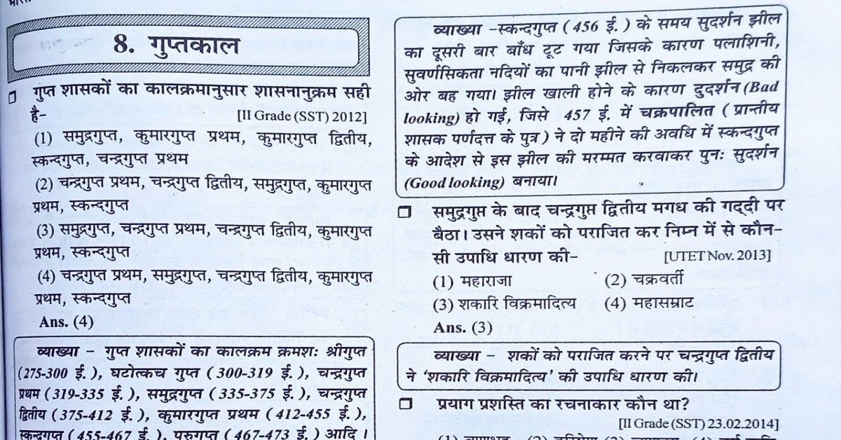 Ancient History of India for upsc ( 8 ) Questions in Hindi