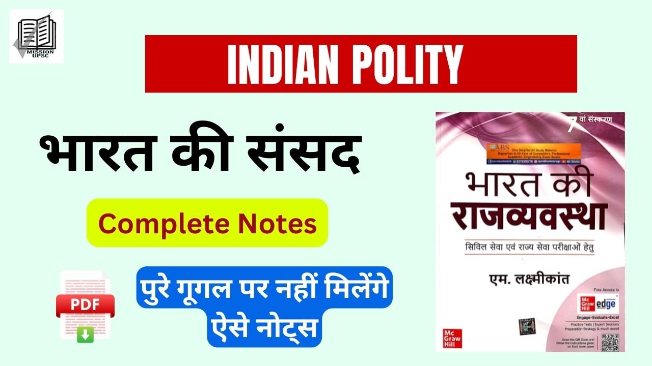 Indian Polity M laxmikant Notes : भारत की संसद