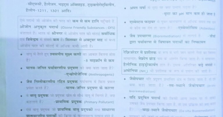 Environment Gk Questions ( 11 ) in Hindi