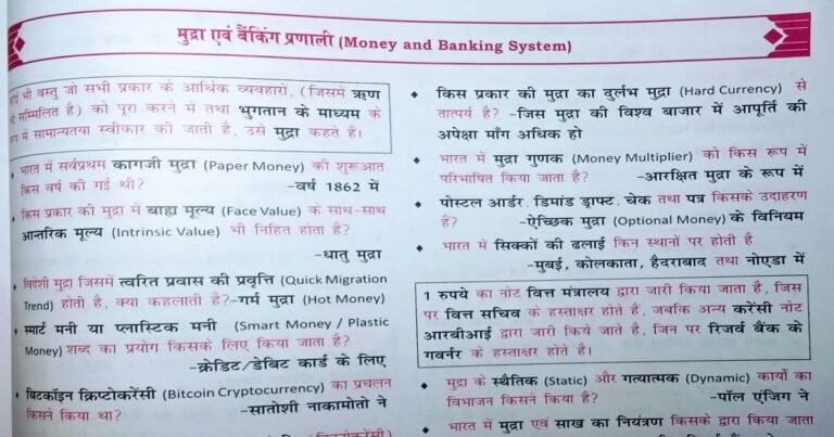 Ncert पर आधारित - मुद्रा एवं बैंकिंग प्रणाली