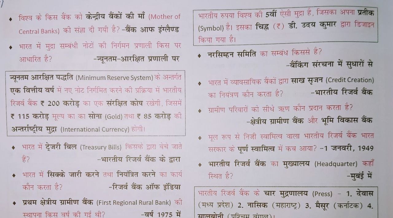 Currency and Banking System ( मुद्रा एवं बैंकिंग प्रणाली ) Question Answer in Hindi